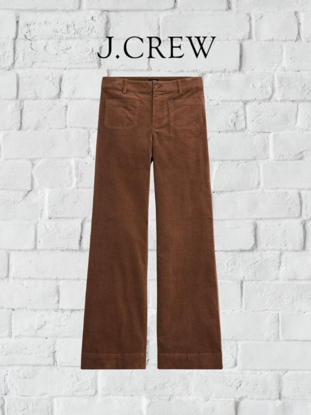 J.Crew Lizzie Velvety Corduroy Wide-Leg Pant Cocoa - Women's 30 Long - Like New